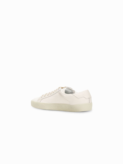 Shop Saint Laurent Court Sl/06 Leather Sneakers In White