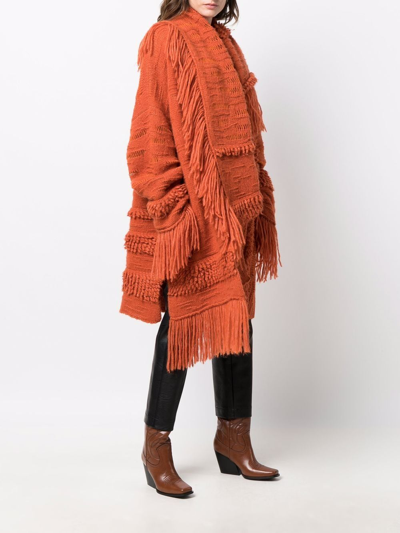 Shop Stella Mccartney Airy Alpaca Knit Coat In Orange
