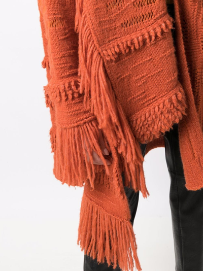 Shop Stella Mccartney Airy Alpaca Knit Coat In Orange