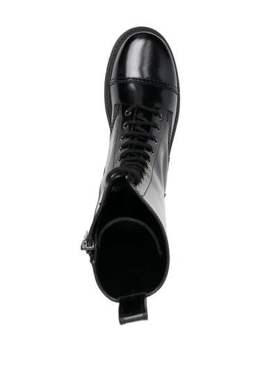Shop Valentino Combat Boot In Black