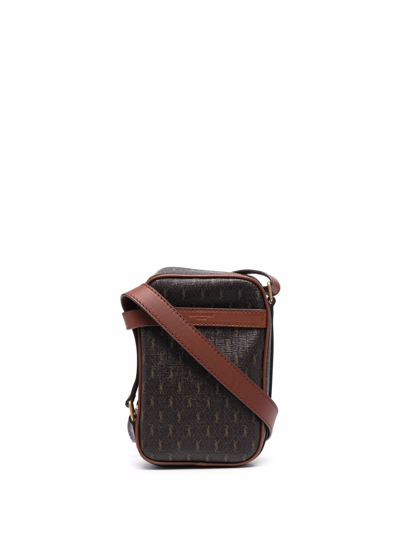 Shop Saint Laurent Monogram Leather Crossbody Bag In Brown