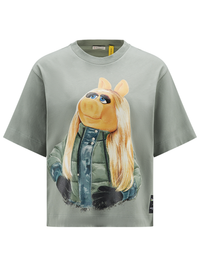 Shop Moncler Genius The Muppets Motif T-shirt In Grey