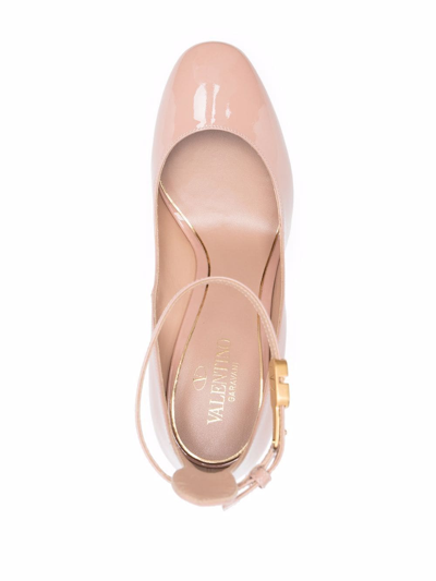Shop Valentino Tan-go Leather Pumps In Pink