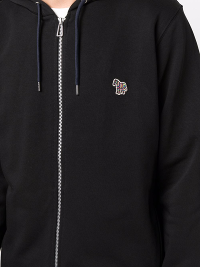 Shop Ps By Paul Smith Hooded Sweatshirt With Zip And Logo In Black