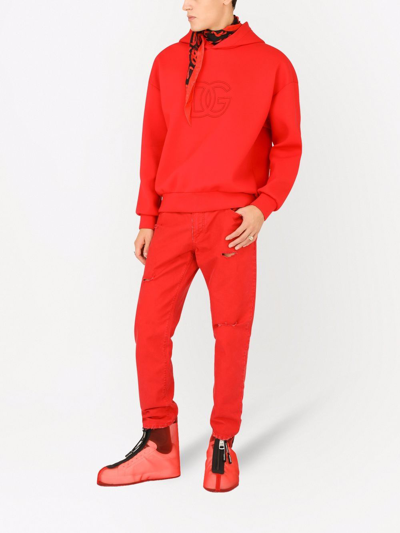 Shop Dolce & Gabbana Logo Hoodie In Red
