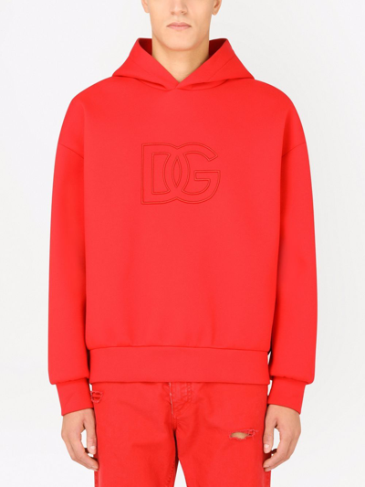 Shop Dolce & Gabbana Logo Hoodie In Red