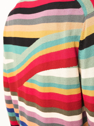 Shop Ps By Paul Smith Striped V-neck Cardigan In Multicolor