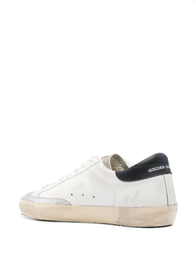 Shop Golden Goose Super-star Leather Sneakers In White