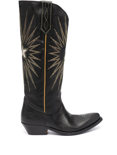 Shop Golden Goose Leather Texan Boots