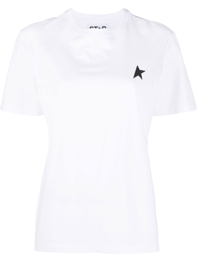 Shop Golden Goose Cotton Logo T-shirt In White