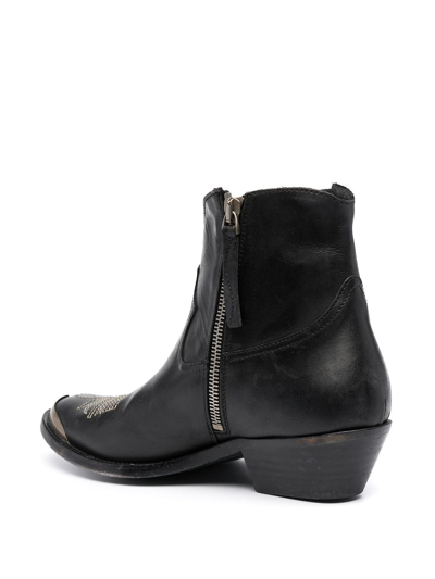 Shop Golden Goose Leather Texan Ankle Boots