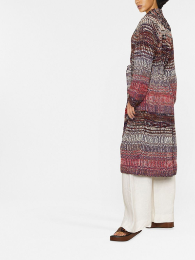 Shop Missoni Wool Blend Cotton Coat In Violet