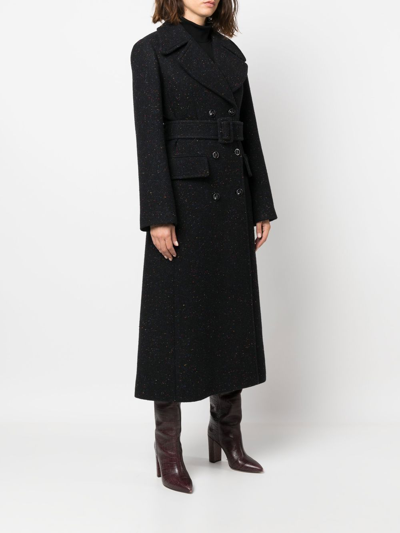 Shop Chloé Long Double Breasted Coat In Blue