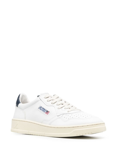 Shop Autry Medalist Low Leather Sneakers In Blue