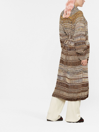 Shop Missoni Wool Blend Cotton Coat In Brown