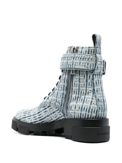 Shop Givenchy Logo Printed Ankle Boot In Blue