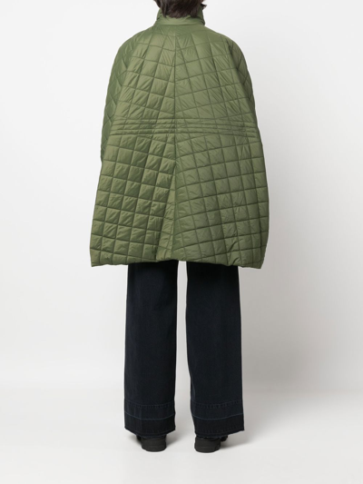 Shop Semicouture Quilted Down Jacket In Green