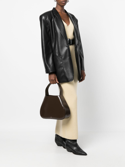 Shop Khaite Ada Hobo Small Leather Handbag In Brown