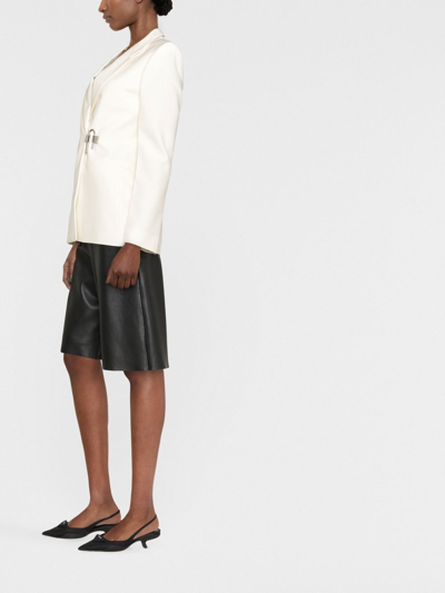 Shop Givenchy Single-breasted Wool Blazer Jacket In White