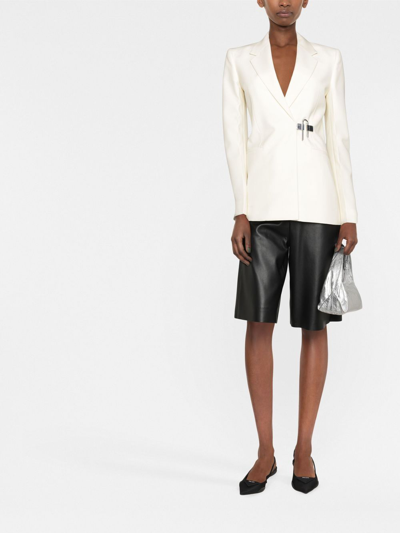 Shop Givenchy Single-breasted Wool Blazer Jacket In White