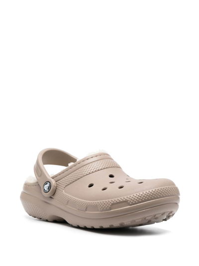 Shop Crocs Classic Lined Clog Sandals In Beige
