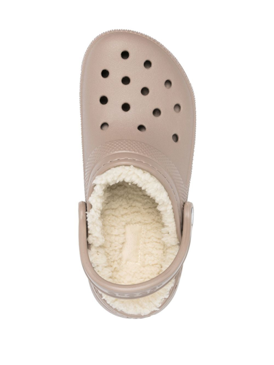 Shop Crocs Classic Lined Clog Sandals In Beige