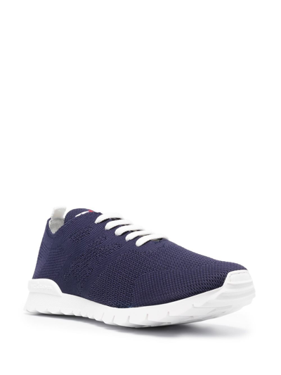 Shop Kiton Stretch Cotton Sneakers In Blue