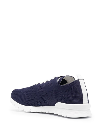 Shop Kiton Stretch Cotton Sneakers In Blue