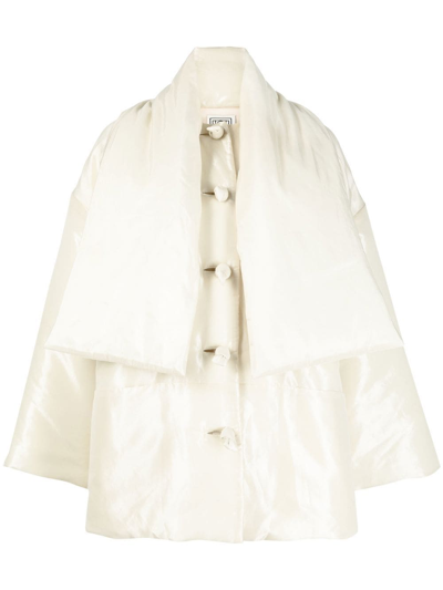 Shop Totême Padded Scarf Jacket In White