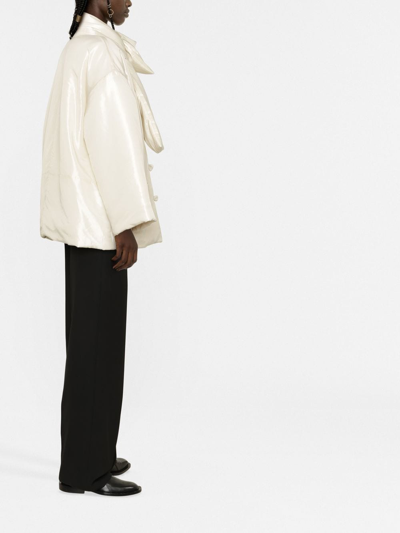 Shop Totême Padded Scarf Jacket In White