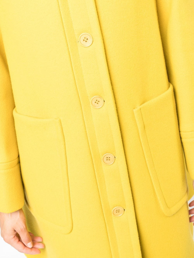 Shop P.a.r.o.s.h Single-breasted Coat In Yellow