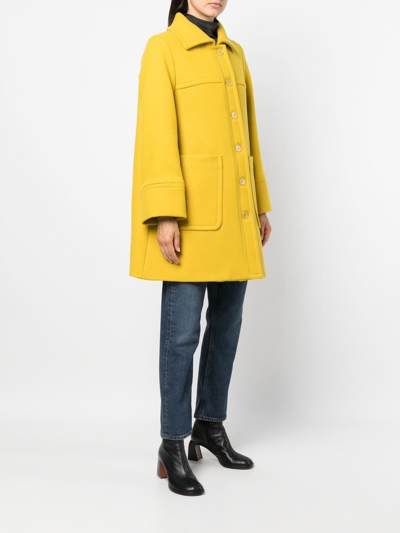 Shop P.a.r.o.s.h Single-breasted Coat In Yellow