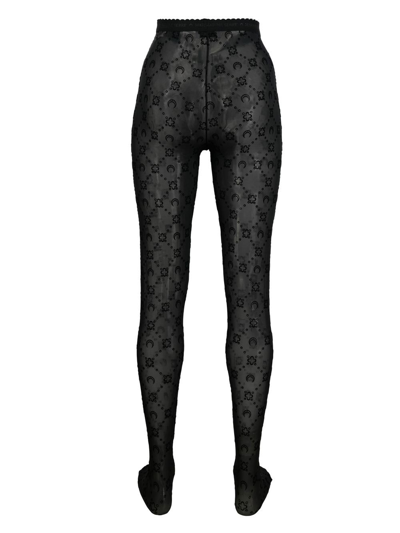 Shop Marine Serre Mesh Monogram Tights