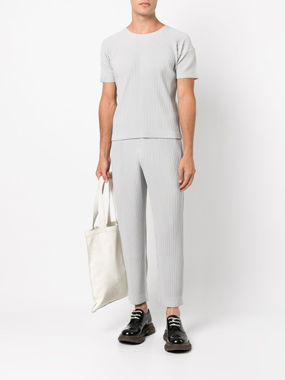 Shop Issey Miyake Pleated T-shirt In Grey
