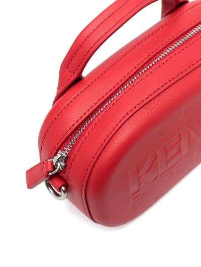 Shop Kenzo Small Leather Crossbody Bag In Red