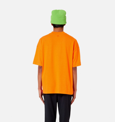 Shop Ami Alexandre Mattiussi Ami De Coeur Organic Cotton T-shirt In Orange