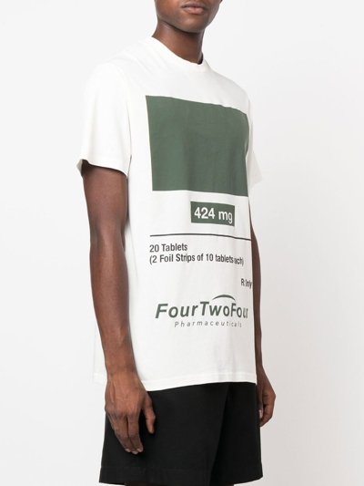 Shop 424 Printed Cotton T-shirt In White
