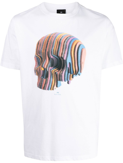 Shop Ps By Paul Smith Cotton Printed T-shirt In White