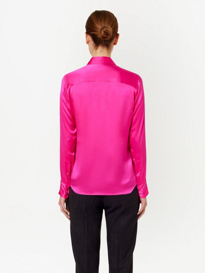 Shop Ami Alexandre Mattiussi Silk Shirt In Violet