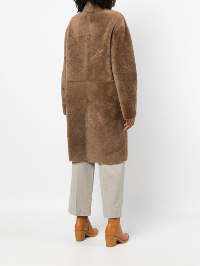 Shop Furling By Giani Long Reversible Coat In Brown