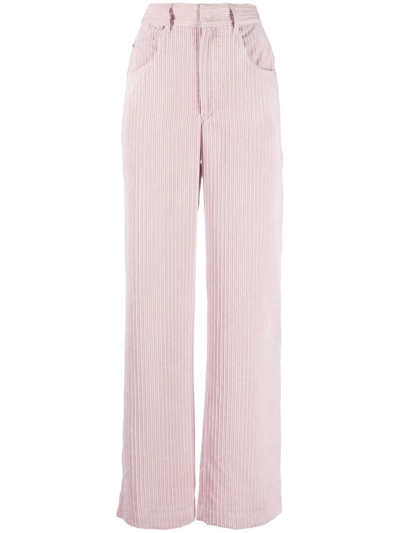 Shop Isabel Marant Milorsy Velvet Trousers In Pink