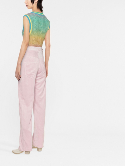 Shop Isabel Marant Milorsy Velvet Trousers In Pink