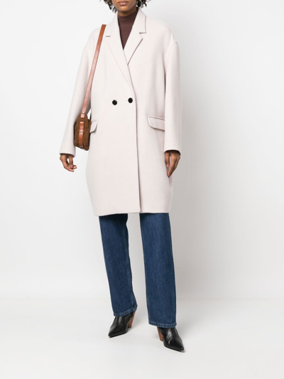 Shop Isabel Marant Efegozi Wool Coat In White