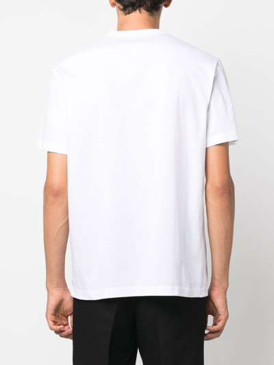 Shop Versace Logo Cotton T-shirt In White