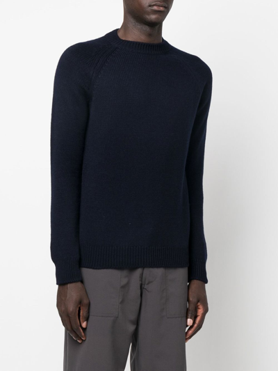 Shop Apc Pierre Wool Crewneck Sweater In Blue