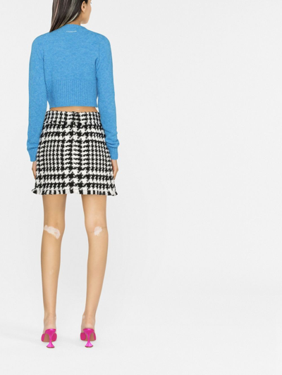 Shop Dolce & Gabbana Check Print Mini Skirt In Grey