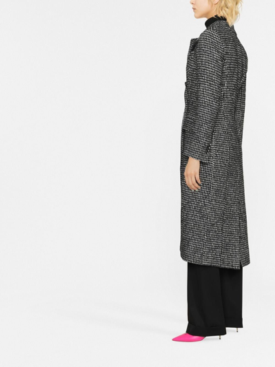 Shop Dolce & Gabbana Long Double-breasted Coat In Grey