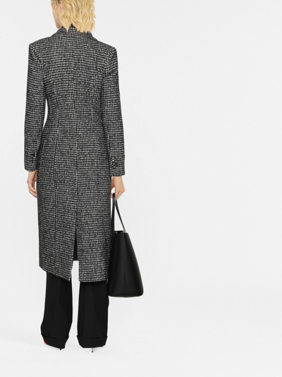 Shop Dolce & Gabbana Long Double-breasted Coat In Grey