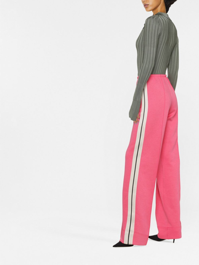 Shop Palm Angels Cotton Blend Bold Loose Trousers In Pink