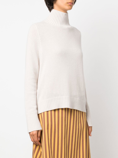 Shop Allude Mockneck Cashmere Sweater In Beige